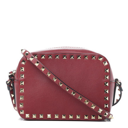 Valentino Garavani Calfskin Rockstud Camera Crossbody Bag Rubino 1 of 10