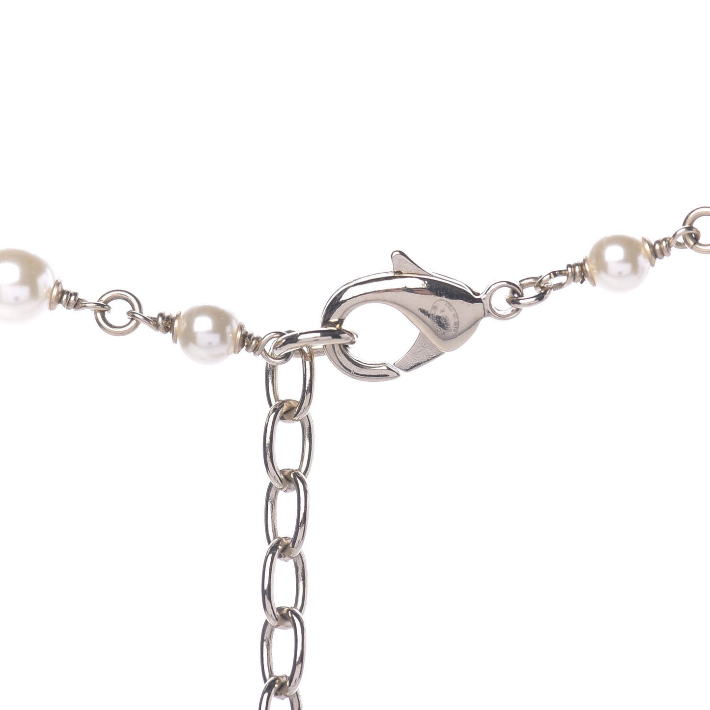 Pearl Crystal CC Snowfall Long Necklace Gold