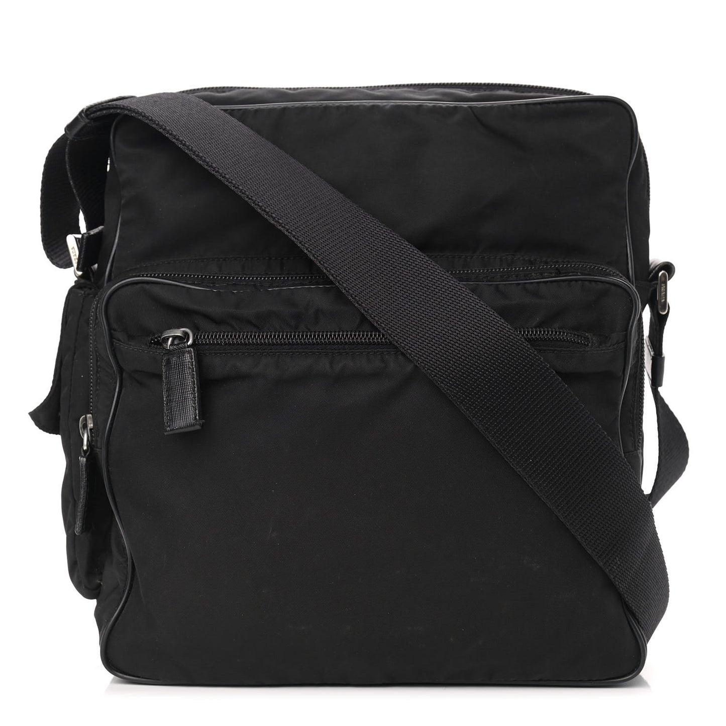 Nylon Messenger Bag Black