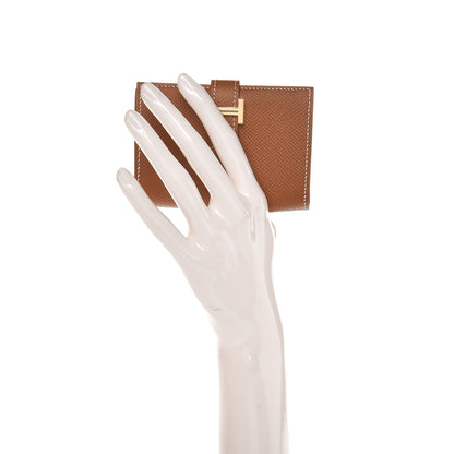 Hermes Epsom Mini Bearn Wallet Gold 2 of 8