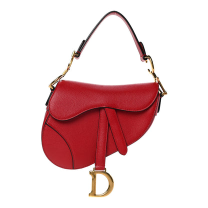 Christian Dior Grained Calfskin Mini Saddle Bag Red 1 of 11