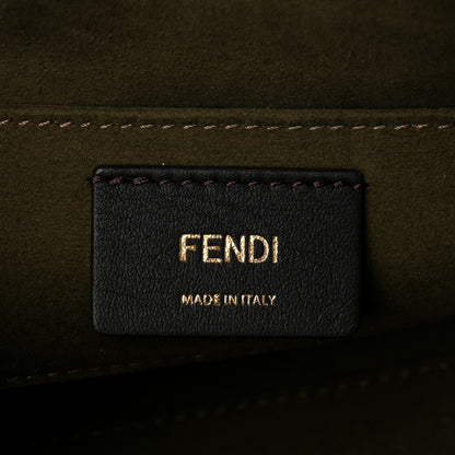 Fendi Sheepskin Vitello King Plexiglass Logo Embroidered Mini By The Way Top Handle Boston Ghiaccio 5 of 9