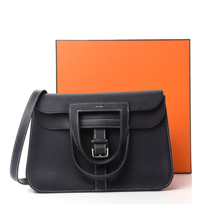 Hermes Taurillon Clemence Halzan 31 GM Bleu Nuit 11 of 11