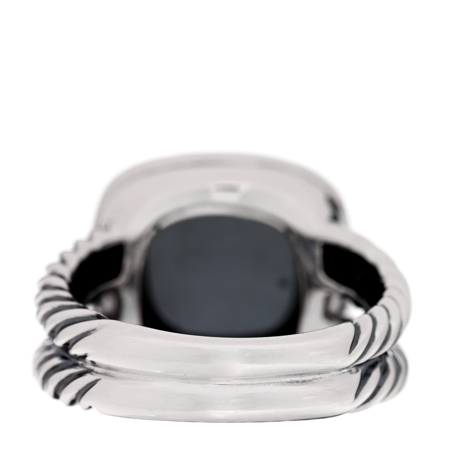 Sterling Silver Diamond Hematite 11mm Albion Ring 54 7