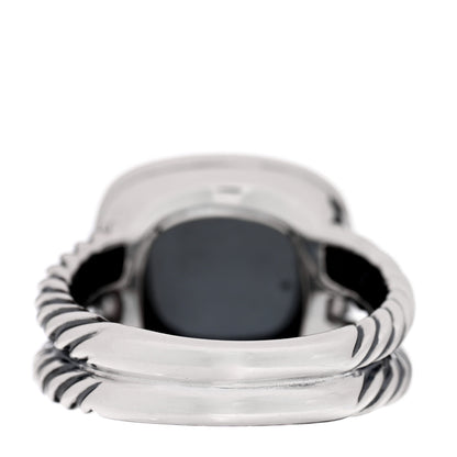 David Yurman Sterling Silver Diamond Hematite 11mm Albion Ring 54 7 3 of 4