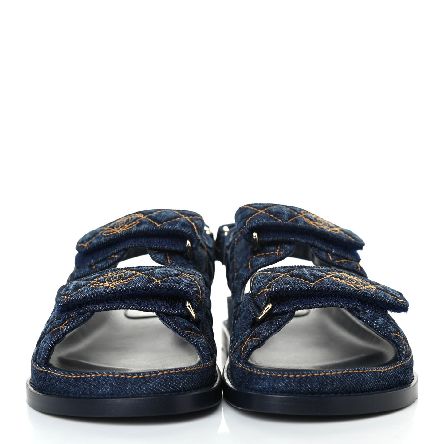 Denim Velcro Dad Sandals 35.5 Navy Blue