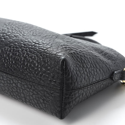 Burberry Signature Grain Calfskin Check Embossed Small Chichester Crossbody Clutch Bag Black 6 of 10