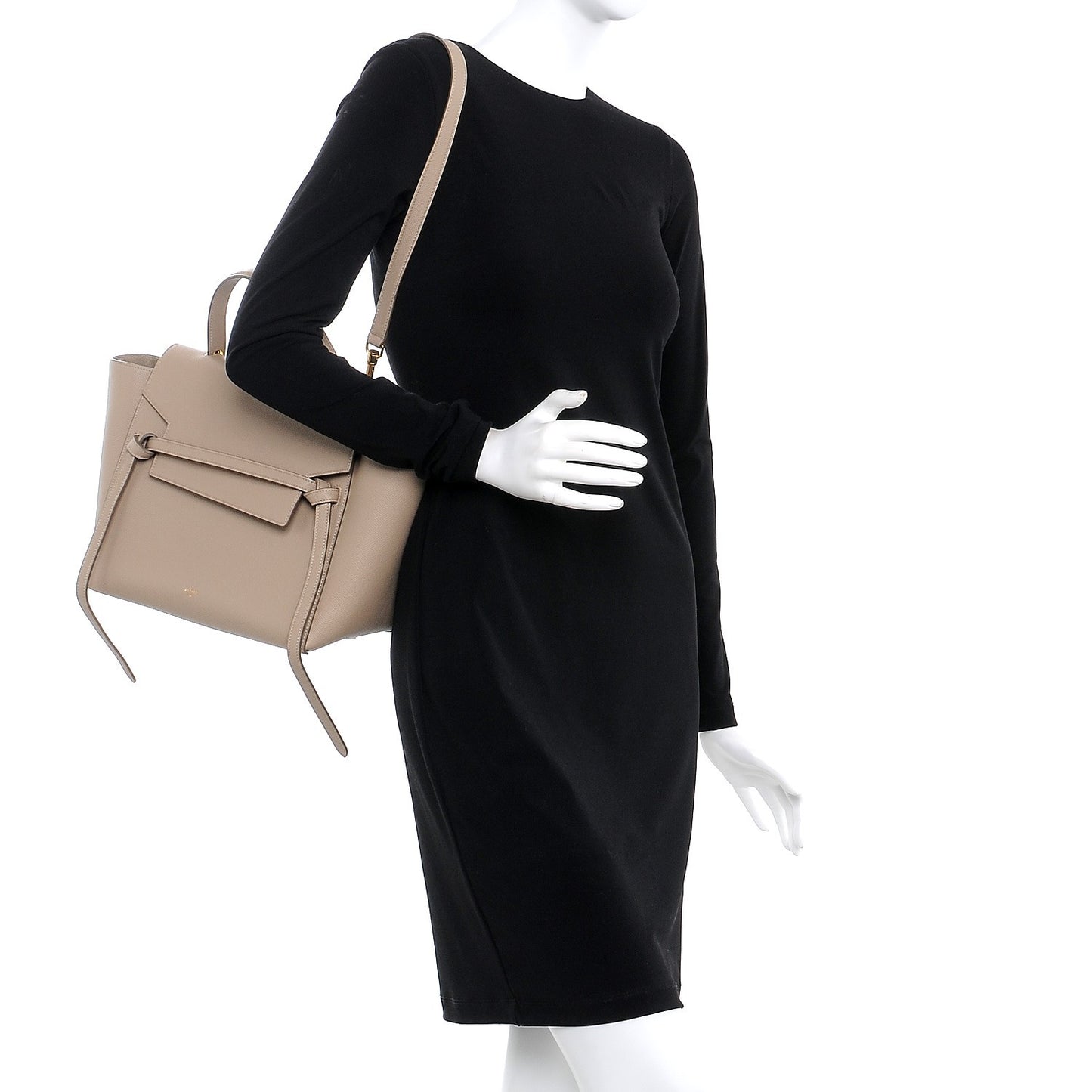 Grained Calfskin Mini Belt Bag Light Taupe