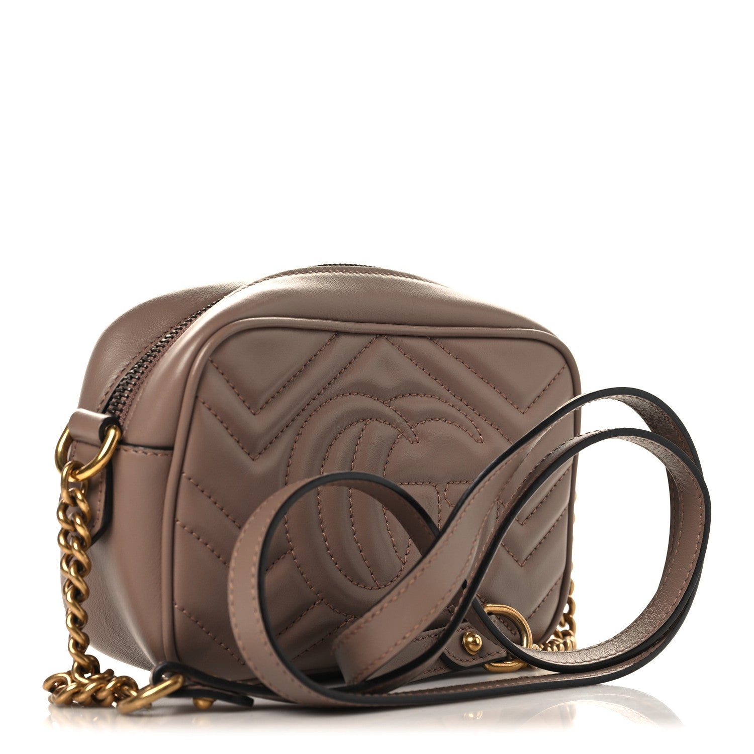 Gucci Calfskin Matelasse Mini GG Marmont Chain Shoulder Bag