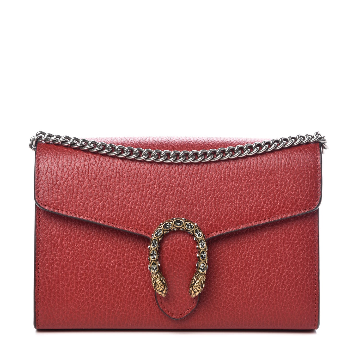 Calfskin Mini Dionysus Chain Wallet Hibiscus Red