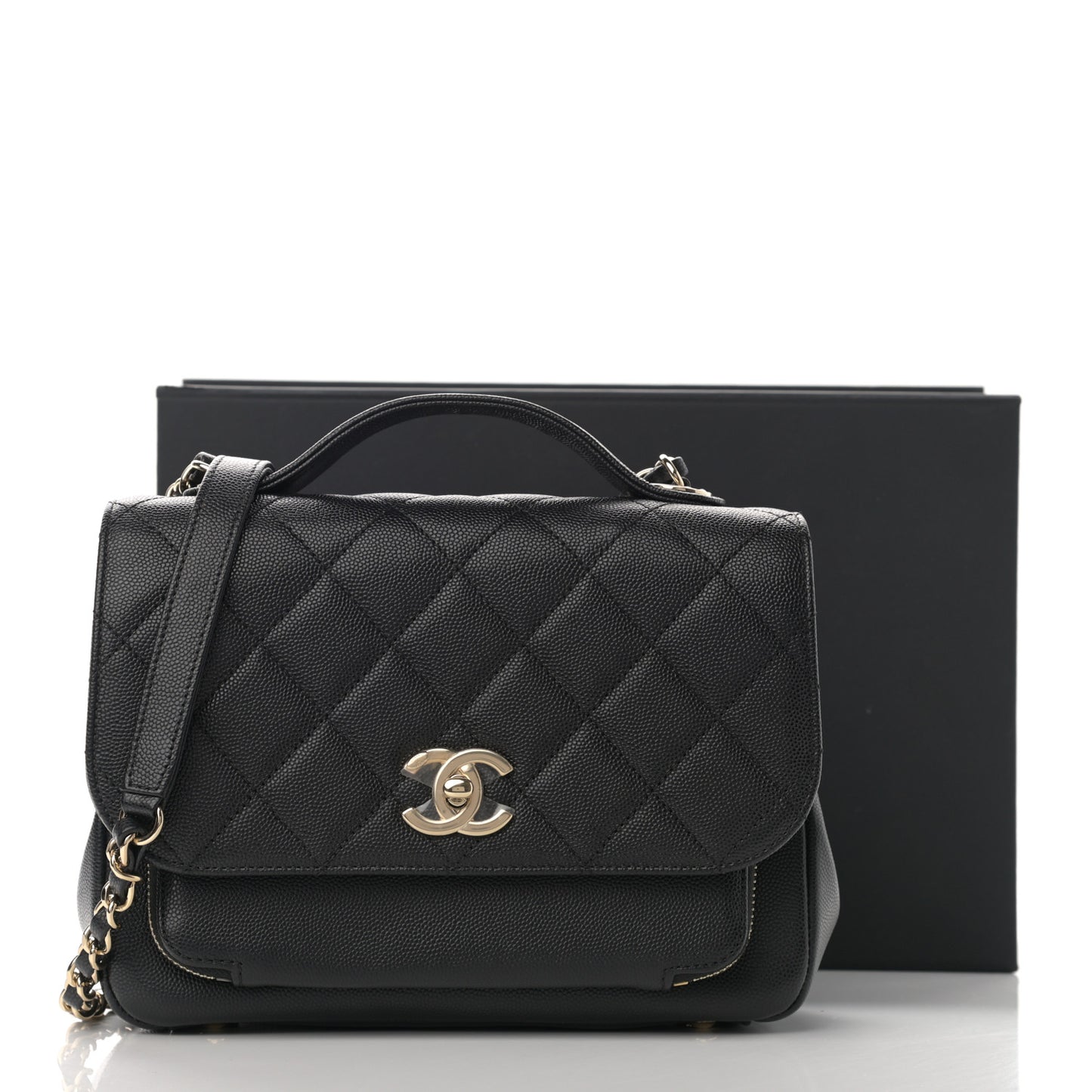 Caviar Quilted Medium Business Affinity Flap Black