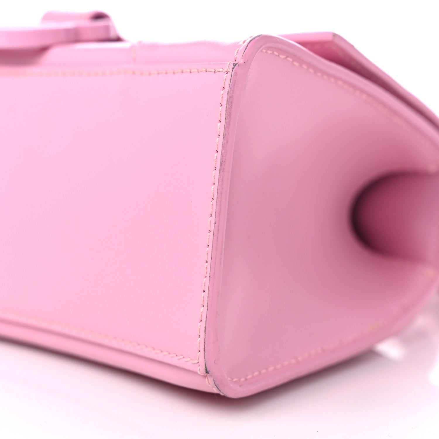 Balenciaga Shiny Box Calfskin Tonal B Hourglass Top Handle Bag XS Candy Pink 9 of 12