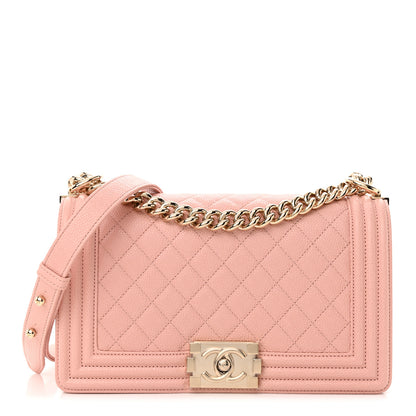 Chanel Caviar Quilted Medium Boy Flap Light Pink 1 of 11