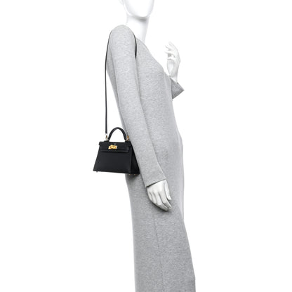 Hermes Epsom Mini Kelly Sellier 20 Black 2 of 11