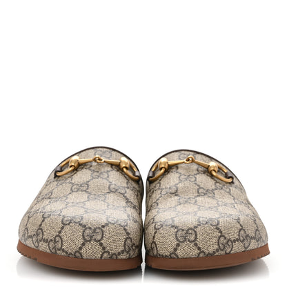 Gucci GG Supreme Monogram Miro Soft Calfskin Womens Horsebit Slippers 37.5 Beige Ebony New Acero 3 of 10