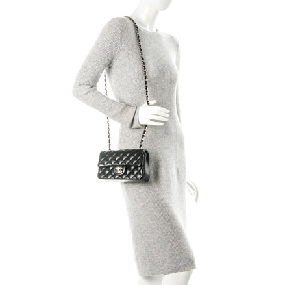 Chanel Lambskin Quilted Mini Rectangular Flap Black 2 of 8