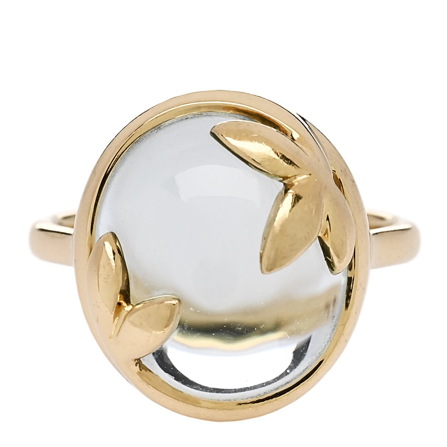 Tiffany 18K Yellow Gold Blue Topaz Paloma Picasso Olive Leaf Ring 49 5 1 of 8