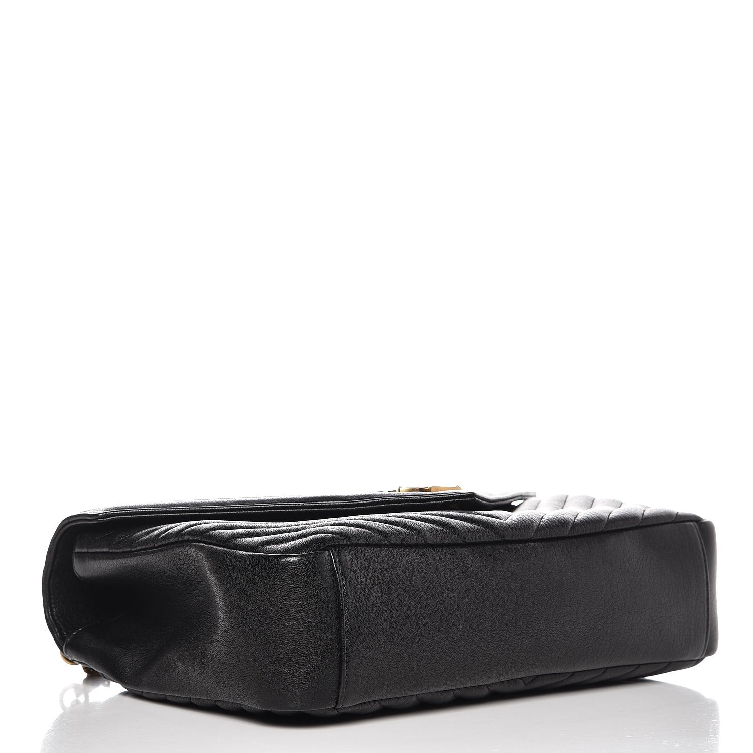 Saint Laurent Sheepskin Matelasse Chevron Monogram Large College Satchel Black 4 of 8