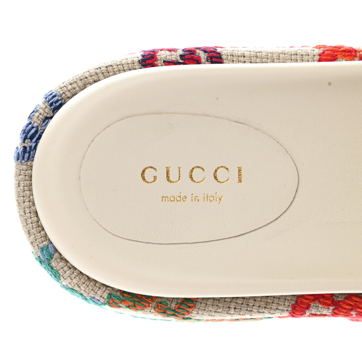 Linen Psychedelic Mini GG Monogram Angelina Platform 55mm Slide Sandals 37.5 Multicolor
