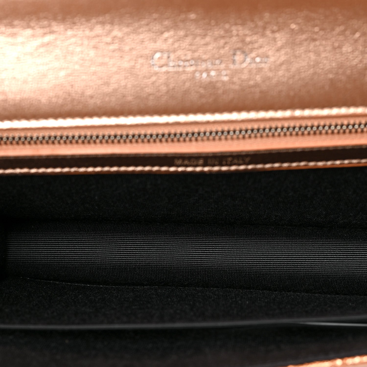 Christian Dior Metallic Ceramic Effect Deerskin Medium Diorama Flap Bag Gold 5 of 9