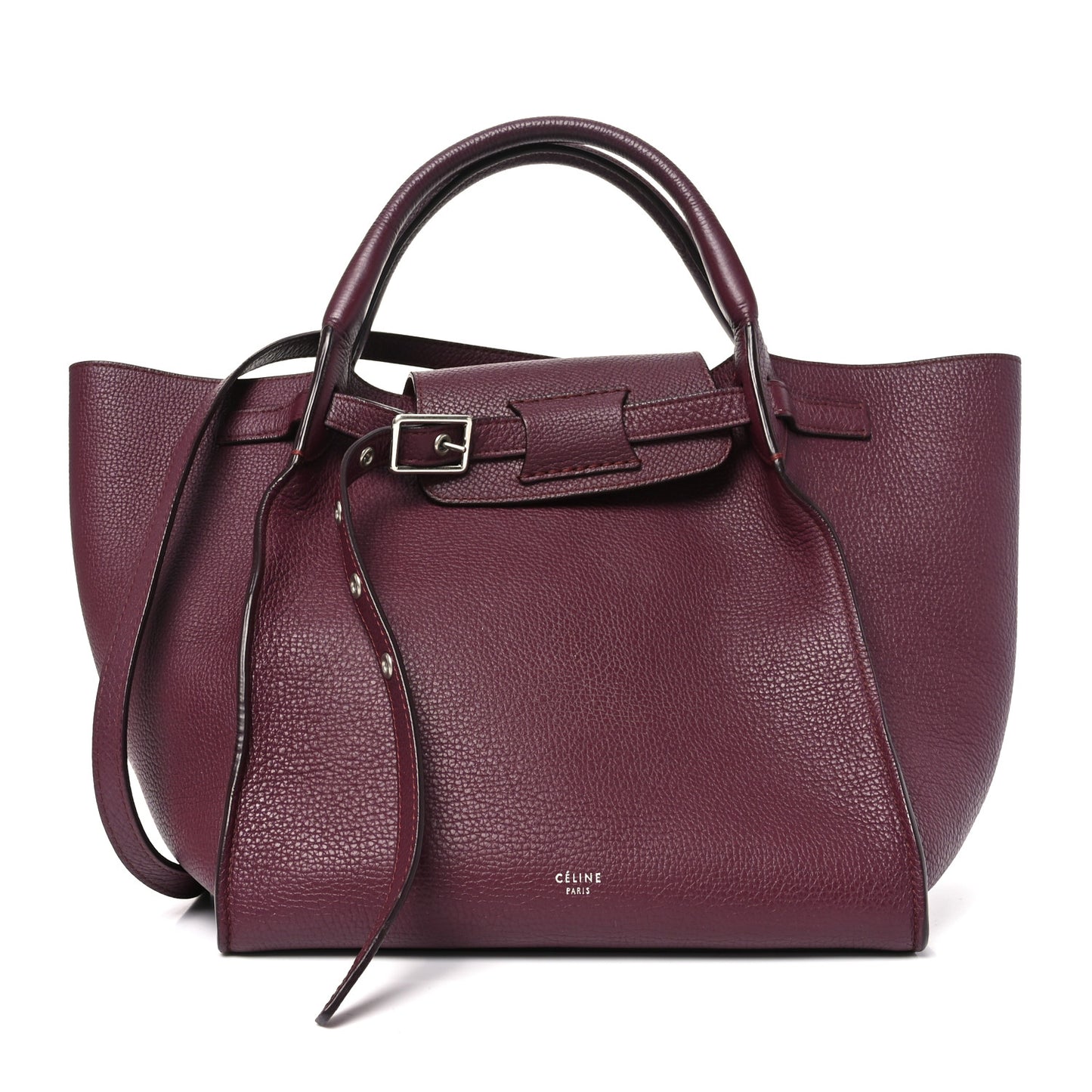 Supple Grained Calfskin Small Big Bag Wine