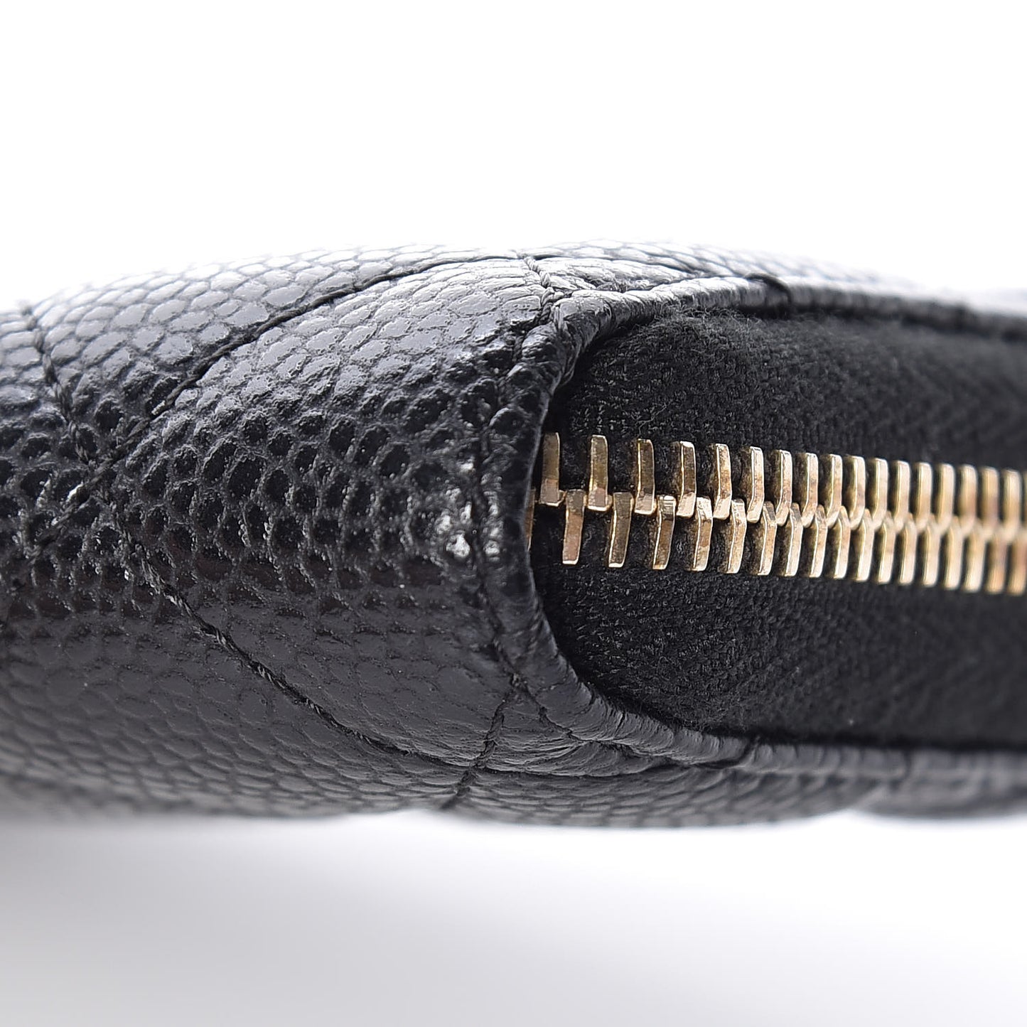 Caviar Quilted Zip Coin Purse Black