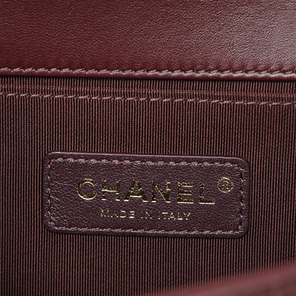 Chanel Velvet Chevron Quilted Medium Boy Flap Burgundy 6 of 9