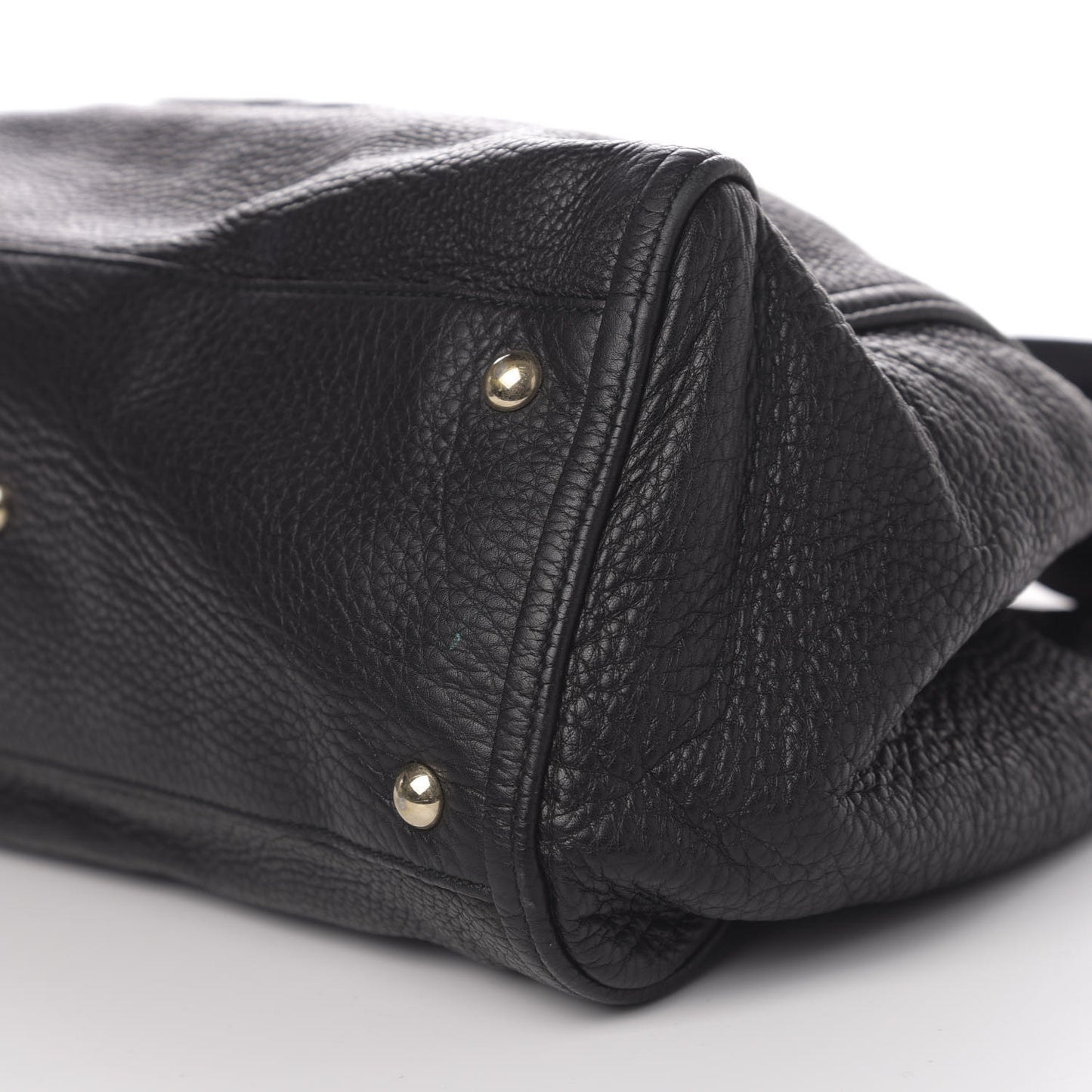 Pebbled Calfskin Medium Soho Shoulder Bag Black