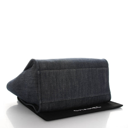 Chanel Canvas Large Deauville Tote Dark Blue 4 of 7