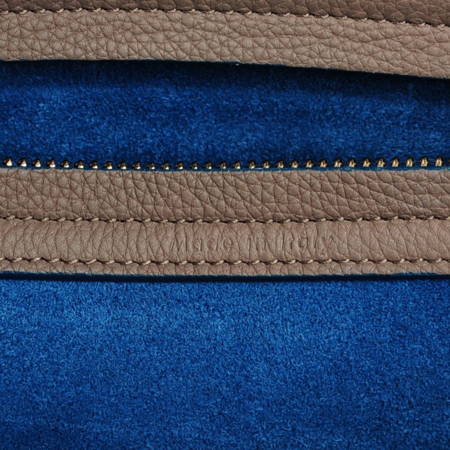 Celine Baby Grained Medium Phantom Luggage Taupe Blue Trim 6 of 7