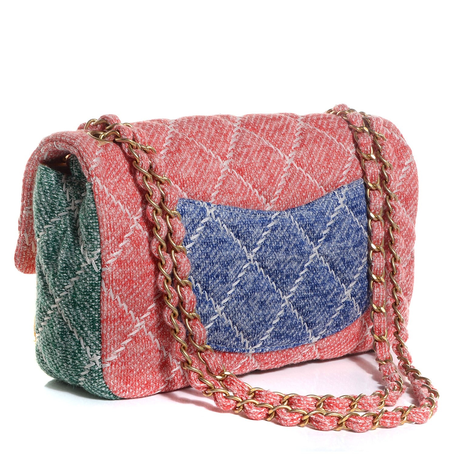 Chanel Jersey Quilted Fabrics and Co Medium Flap Multicolor 3 of 9