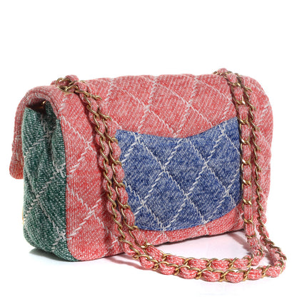 Chanel Jersey Quilted Fabrics and Co Medium Flap Multicolor 3 of 9