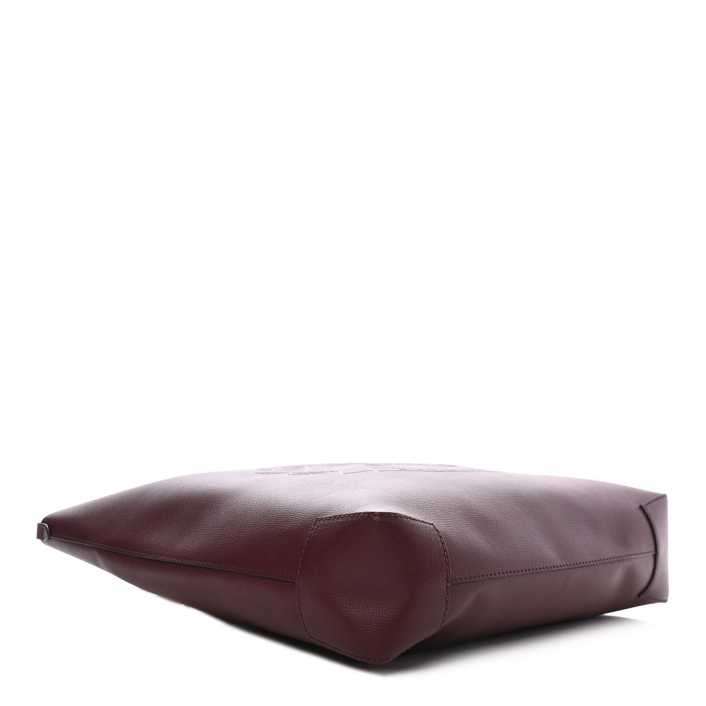 Calfskin Crest Embossed Large Tote Burgundy