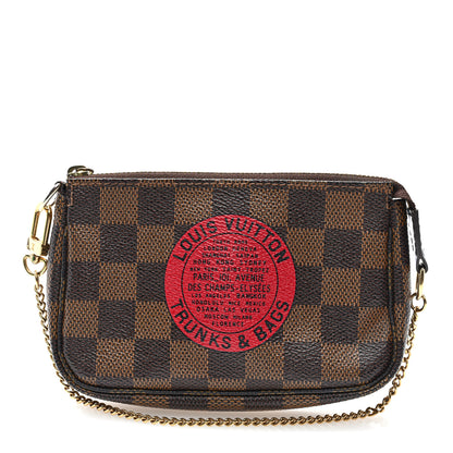 Louis Vuitton Damier Ebene Complice Trunks and Bags Mini Pochette Accessories Red 1 of 8
