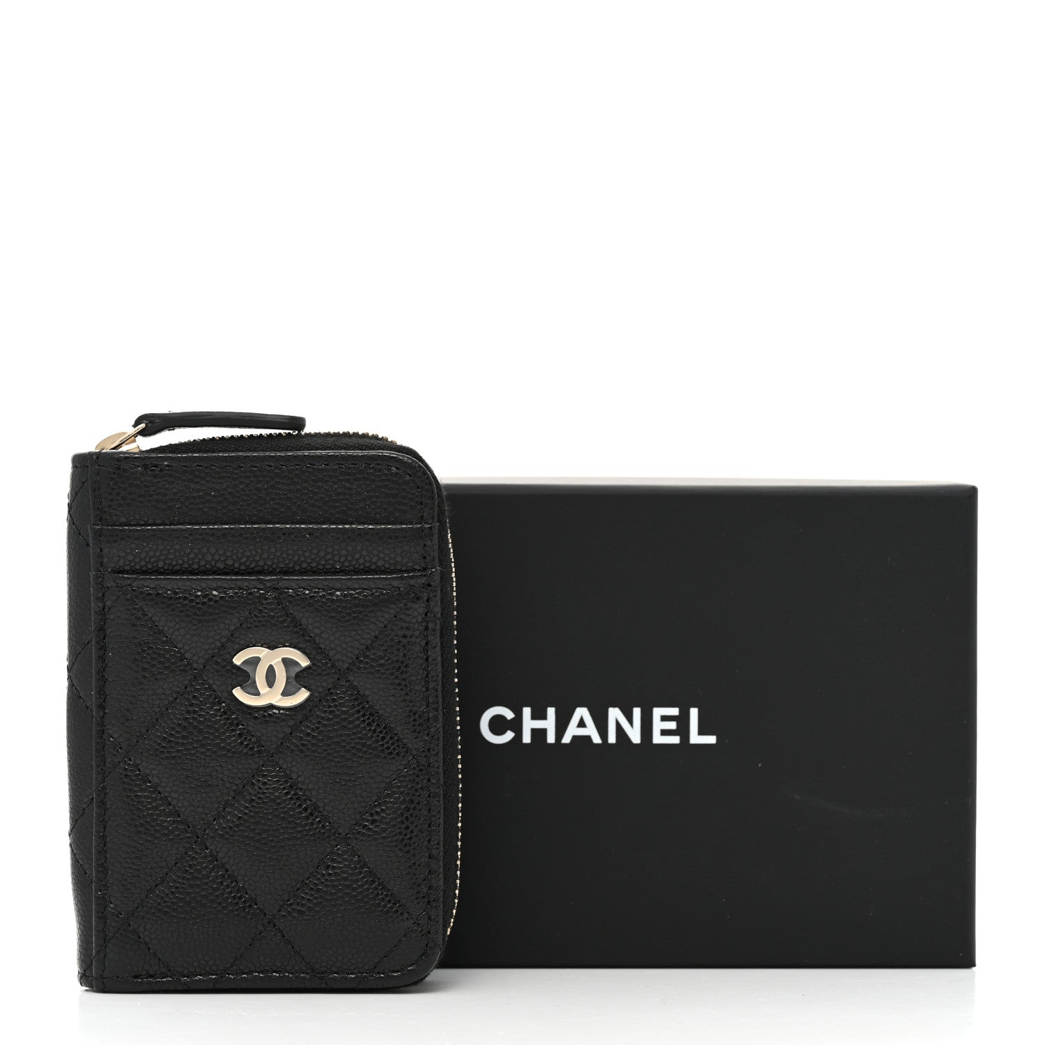 Chanel Caviar Quilted Zip Card Holder Black 8 of 8