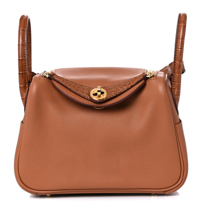 Hermes Matte Alligator Swift Mini Touch Lindy 20 Gold 1 of 13