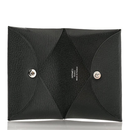 Hermes Chevre Mysore Calvi Card Case Black 5 of 8