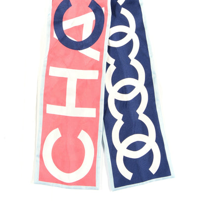 Chanel Silk CC Slim Bandeau Scarf Navy 2 of 3