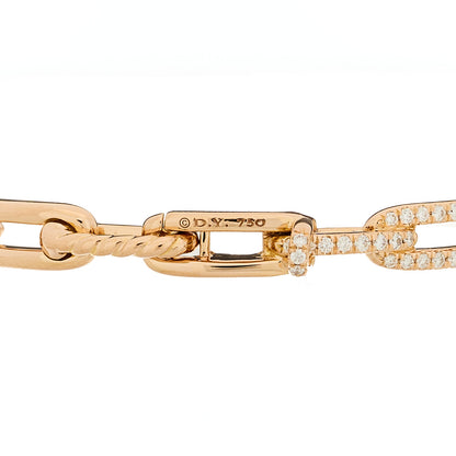 David Yurman 18K Rose Gold Diamond 4mm Stax Chain Link Bracelet 3 of 3