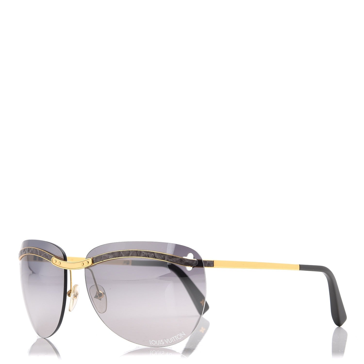 Louis Vuitton Metal Rimless Sunglasses Z0223U Gold 1 of 7