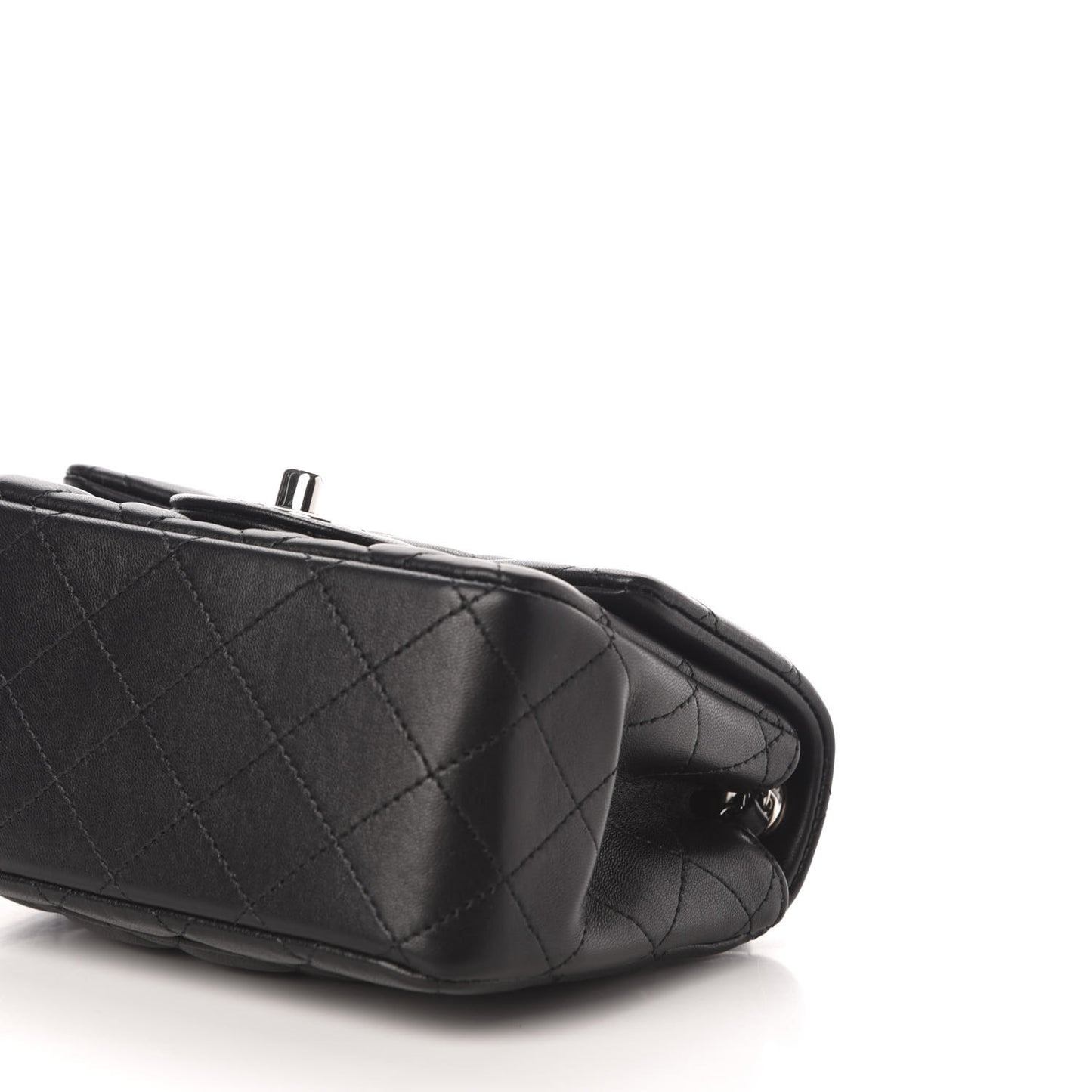 Lambskin Quilted Mini Square Flap Black