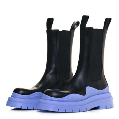 Bottega Veneta Calfskin The Tire Chelsea Boots 37 Black Periwinkle 3 of 10
