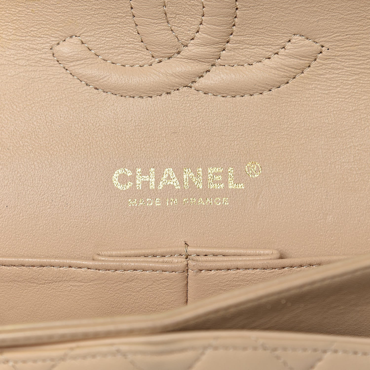 Chanel Lambskin Quilted Medium Double Flap Beige 6 of 12