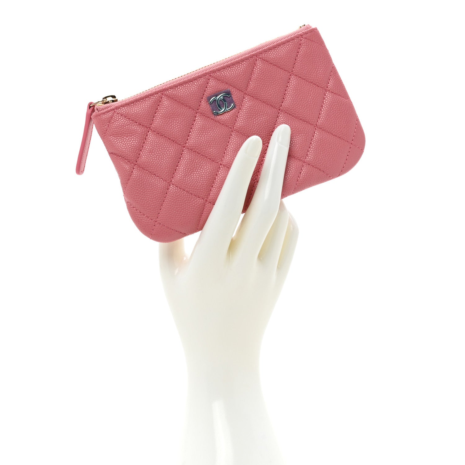 Chanel Caviar Quilted Small Cosmetic Case Pink 2 of 10