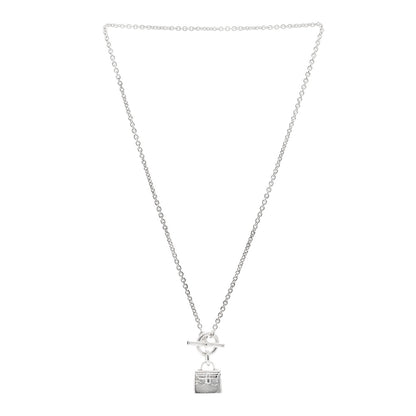 Hermes Sterling Silver Kelly Charm Pendant Necklace 3 of 5