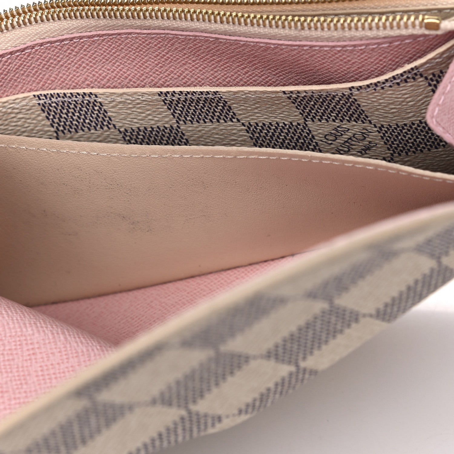 Louis Vuitton Damier Azur Emilie Wallet Rose Ballerine 5 of 8