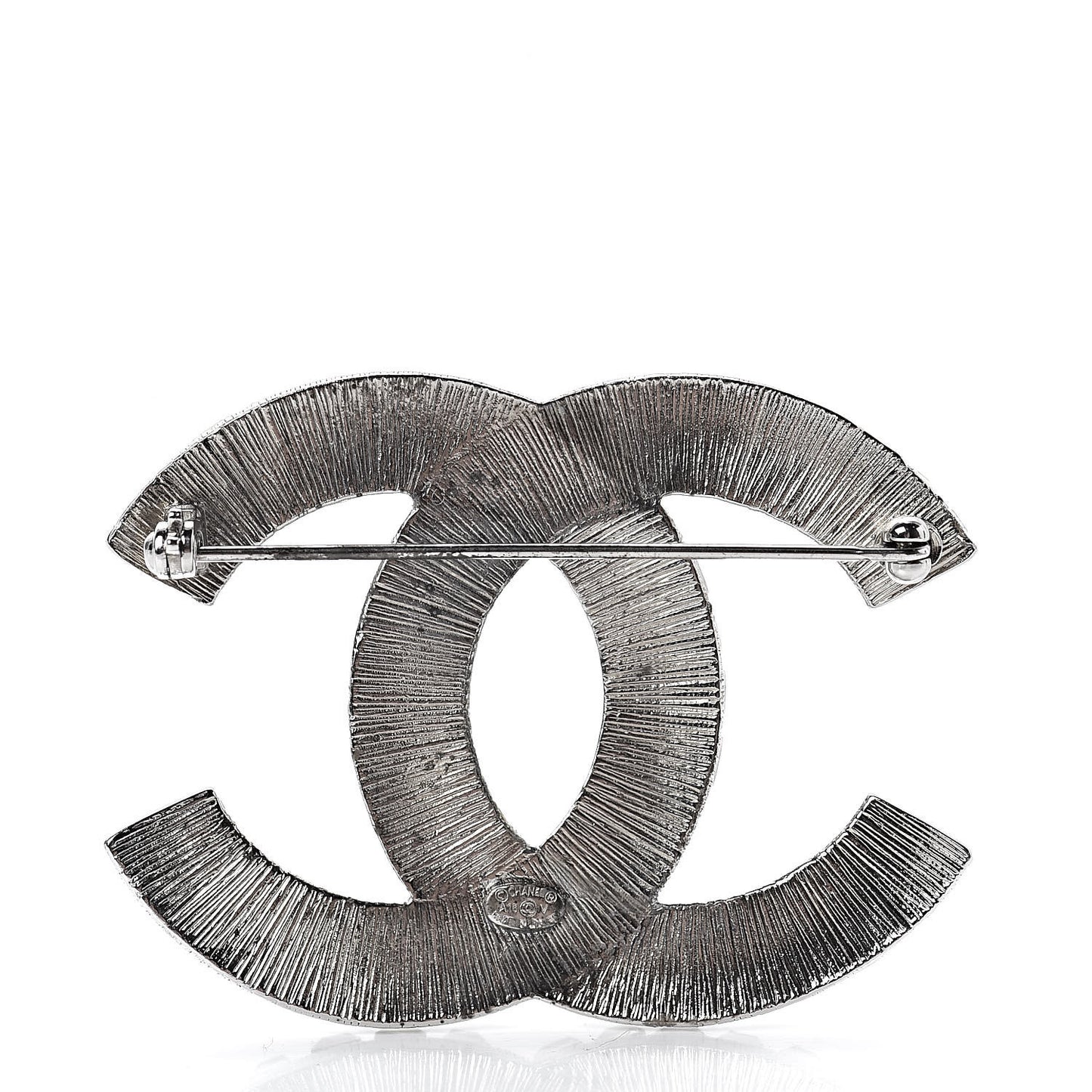 Baguette Crystal CC Brooch Silver