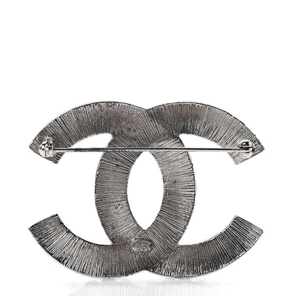 Chanel Baguette Crystal CC Brooch Silver 3 of 5
