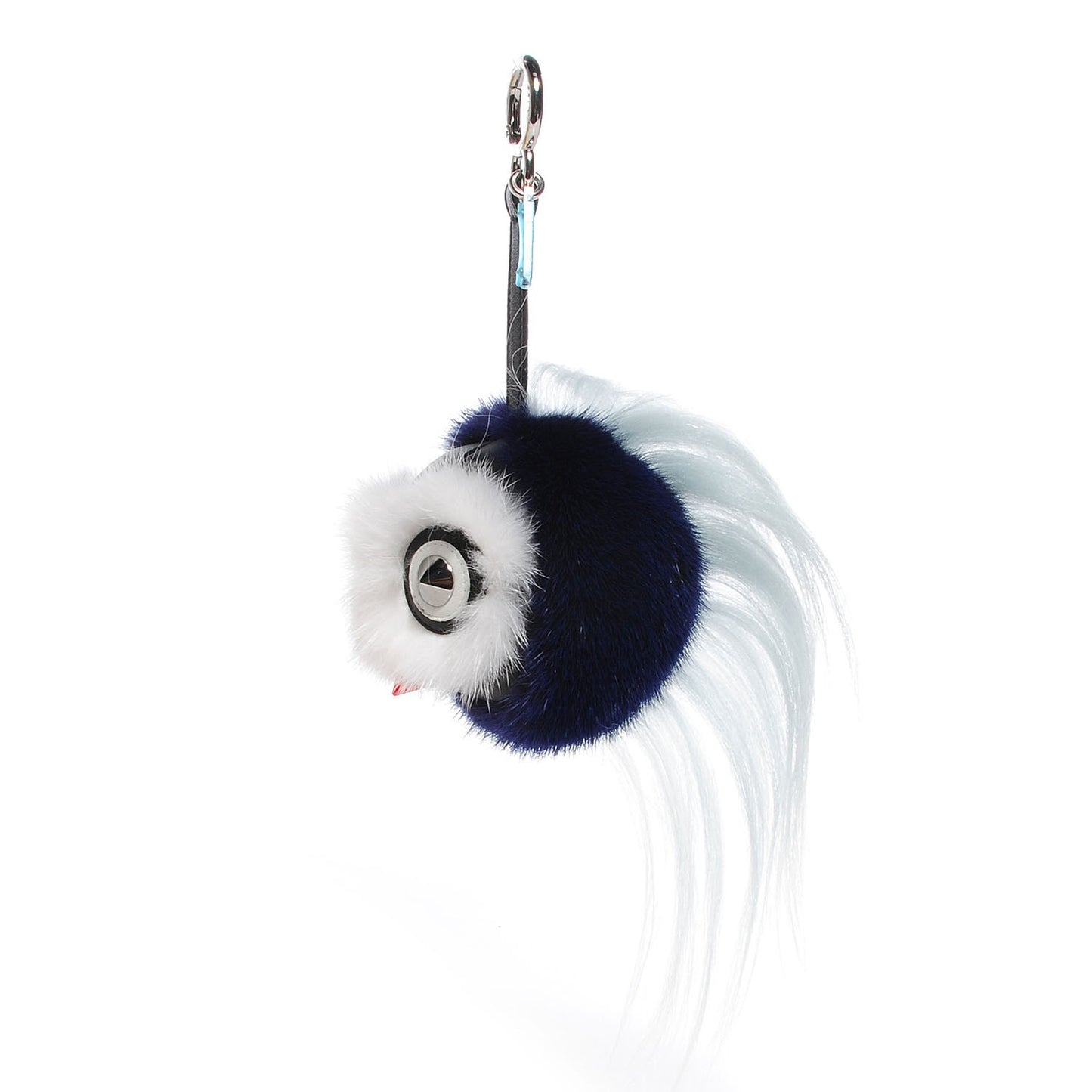 Mink Fox Fur QuTweet Birgami Bag Bug Charm Blue