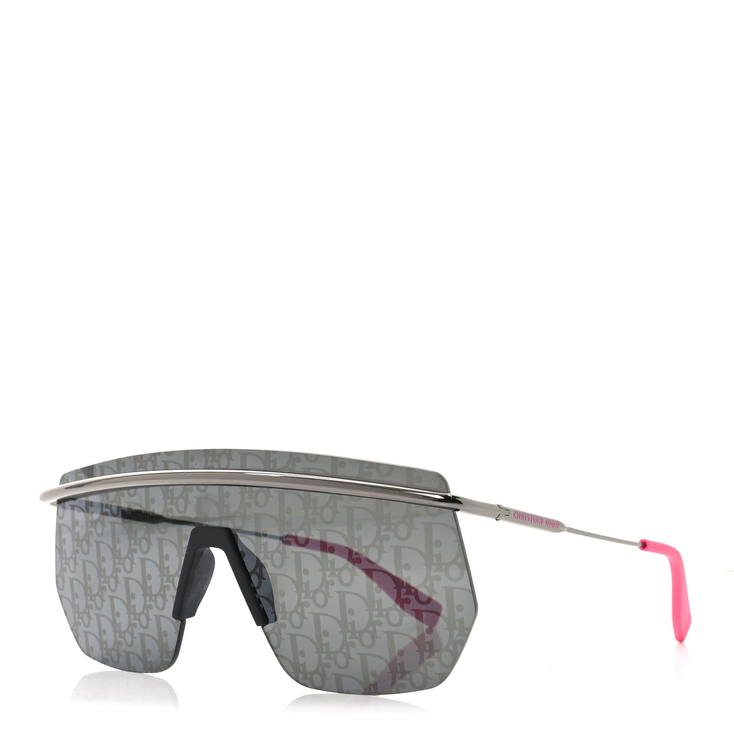 Metal Oblique DiorMotion M1I Mask Sunglasses Grey Pink